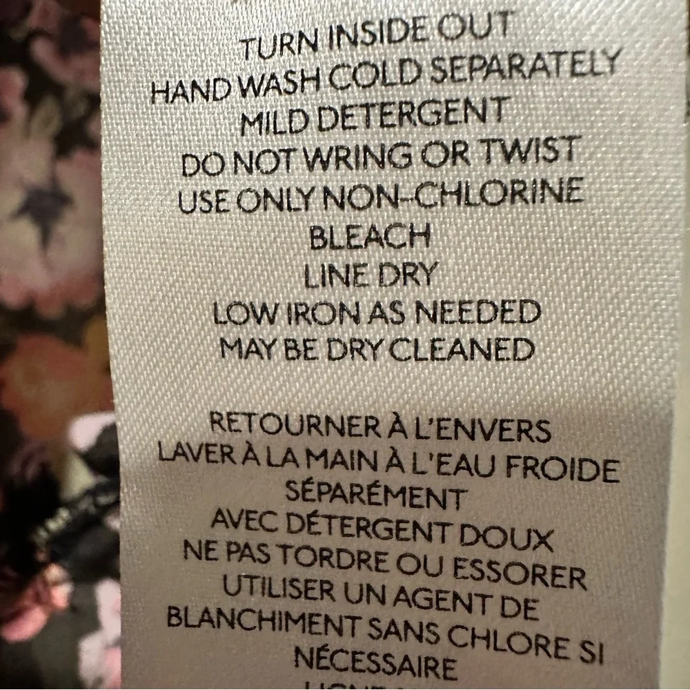 Free People Long Sleeve Maybel Blouse Women's Floral Print Black Combo Size XS - Picture 12 of 12